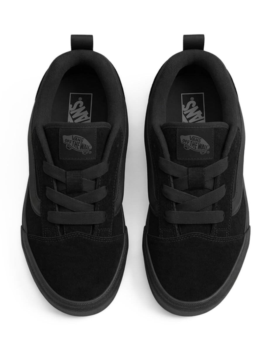Vans Kids' Knu Skool Shoe, Suede/Canvas Triple Black, 9