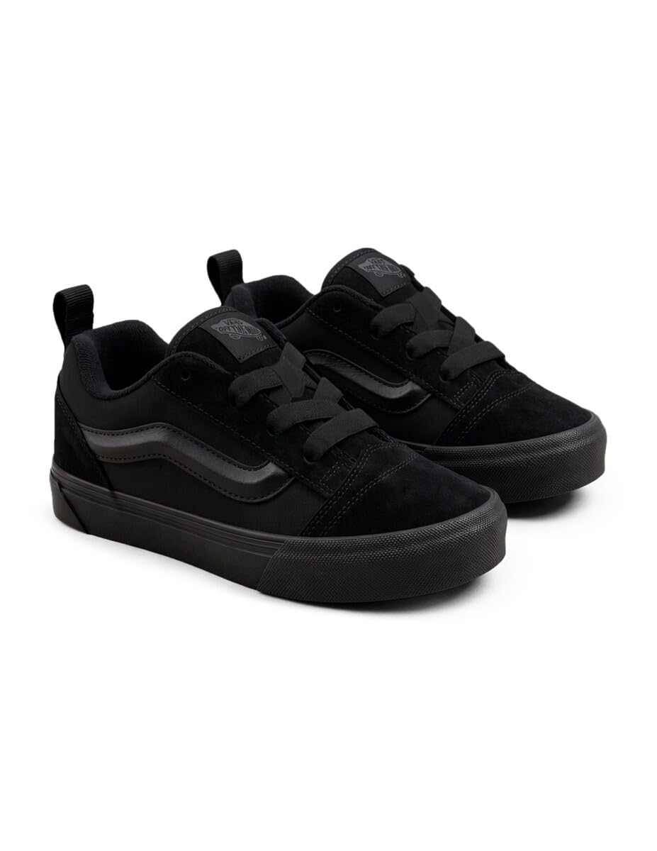Vans Kids' Knu Skool Shoe, Suede/Canvas Triple Black, 9