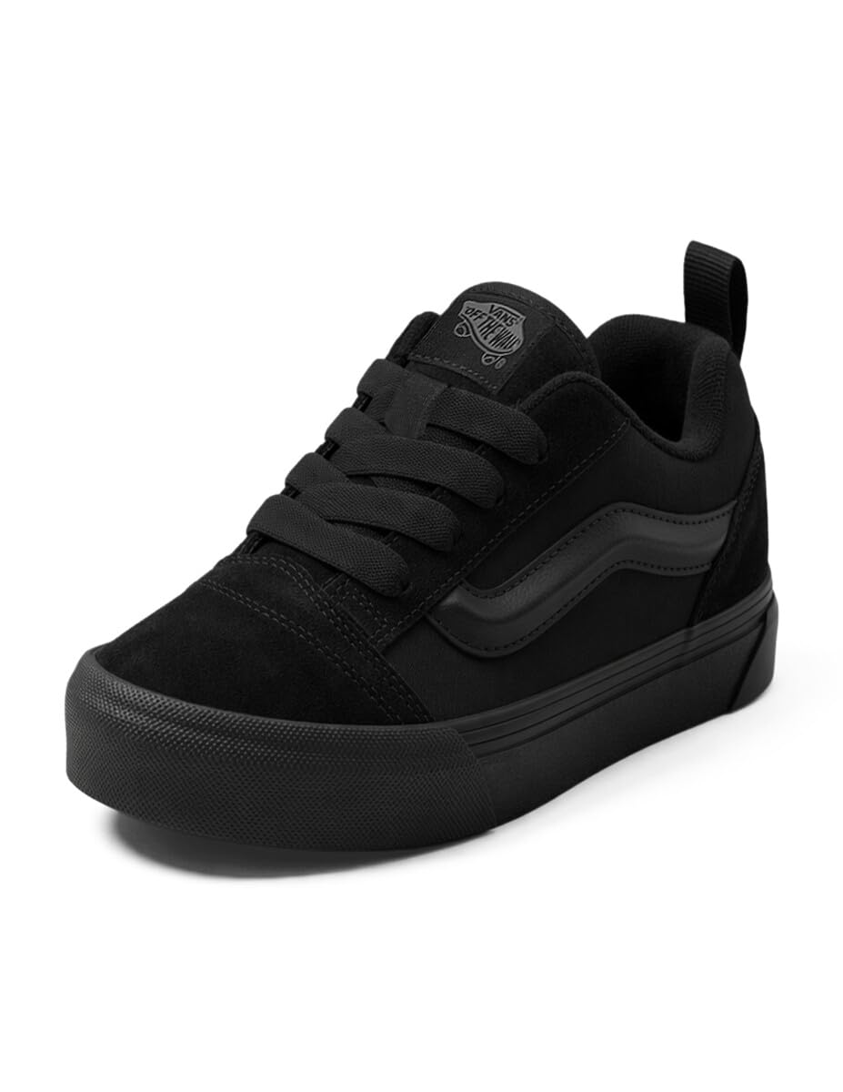 Vans Kids' Knu Skool Shoe, Suede/Canvas Triple Black, 9