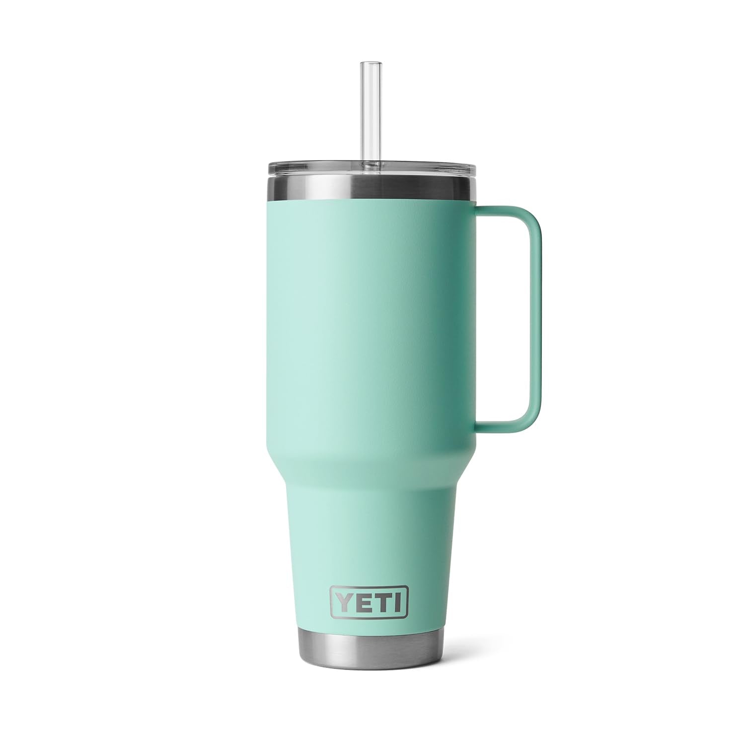 YETI Rambler 42 oz Tumbler with Handle and Straw Lid, Travel Mug Water Tumbler, Vacuum Insulated Cup with Handle, Stainless Steel, Seafoam