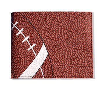Zumer Sport Football Leather Men's Wallet - Made from Actual Ball Material - BiFold Design with Card and ID slots - Brown and White