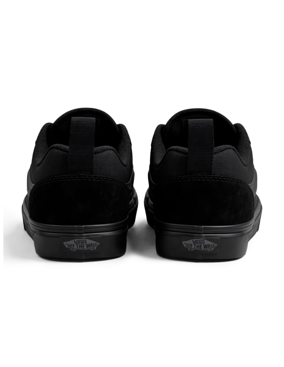 Vans Kids' Knu Skool Shoe, Suede/Canvas Triple Black, 9