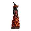 WANZZXCSL Enchanted Autumn Witch Figurine, Fall Witch Decor Halloween Tabletop Statue with Leaf Gown, Seasonal Resin Witch Decoration for Mantel Shelf Home，Saffron (Large)