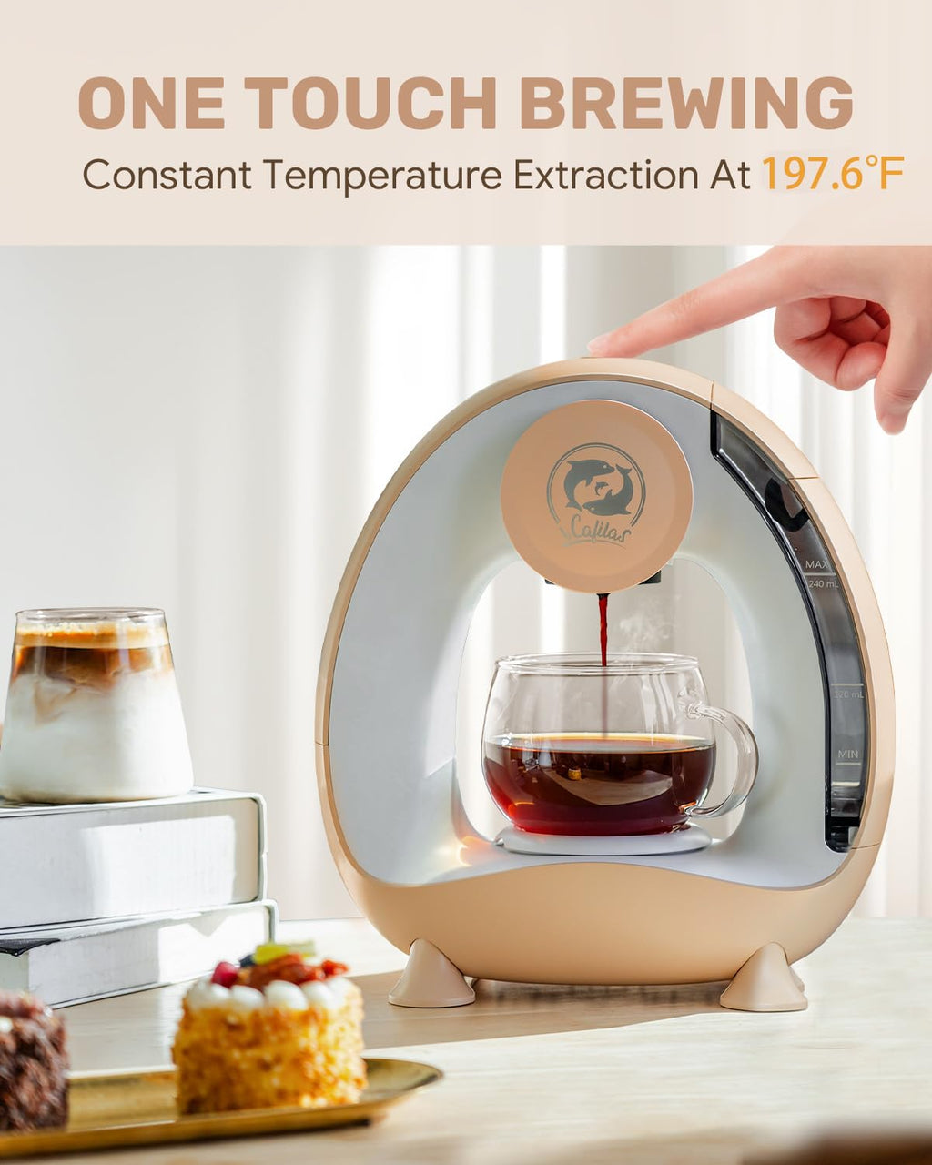 i Cafilas 2-in-1 Mini Single Serve Coffee Maker for K-Cup Pods & Grounds