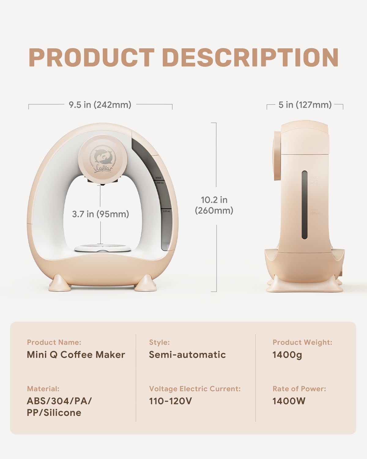 i Cafilas 2-in-1 Mini Single Serve Coffee Maker for K-Cup Pods & Grounds