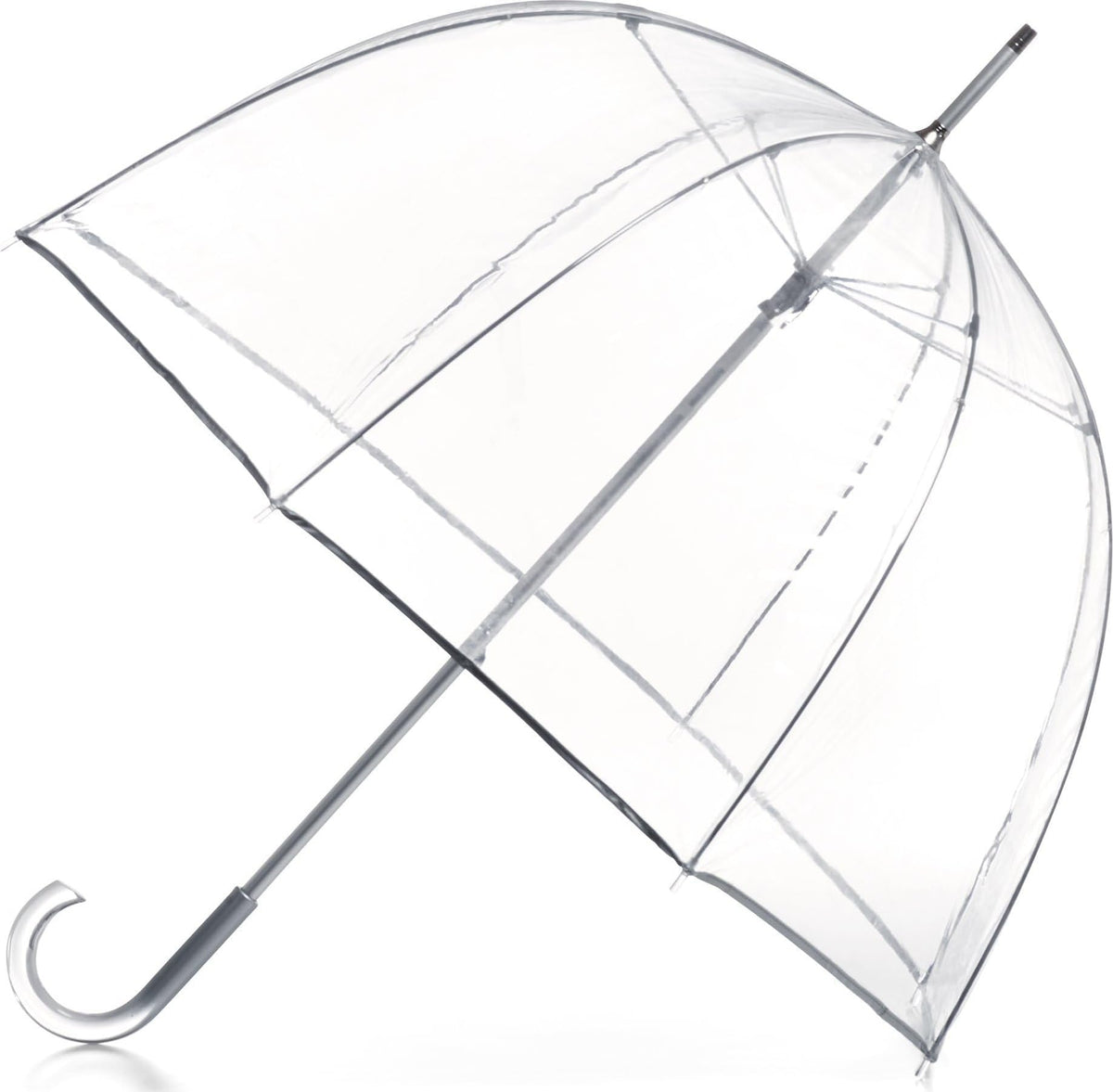 Totes Signature Clear Bubble, Rain & Windproof Umbrella - Perfect for Weddings, Travel and Outdoor Events - Curved Handle with Deluxe Finish, in Transparent or Colorful Design Options