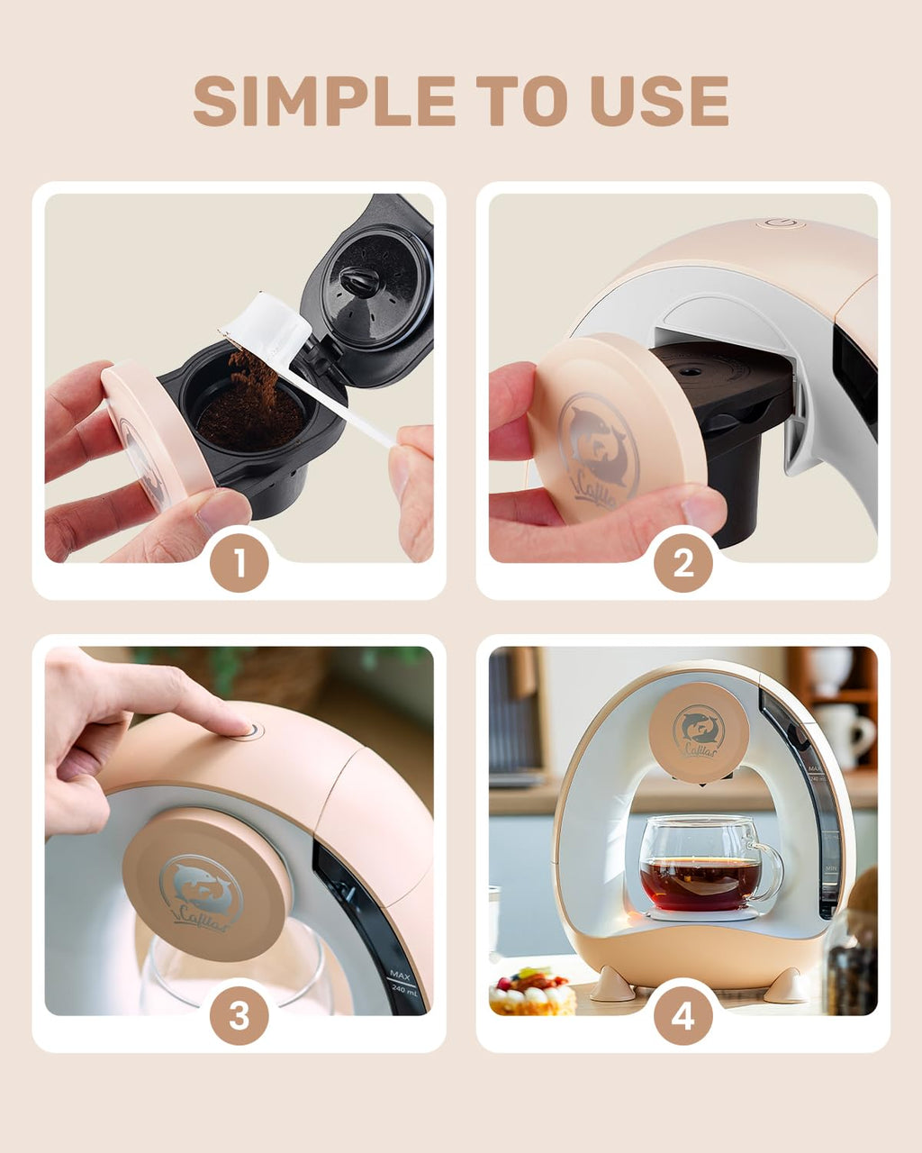 i Cafilas 2-in-1 Mini Single Serve Coffee Maker for K-Cup Pods & Grounds