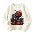 HQHKEPWA Toddler Halloween Sweatshirt 2t Boys Pumpkin Bat Monster Truck Girls Kids Shirt Cotton Long Sleeve Graphic Beige