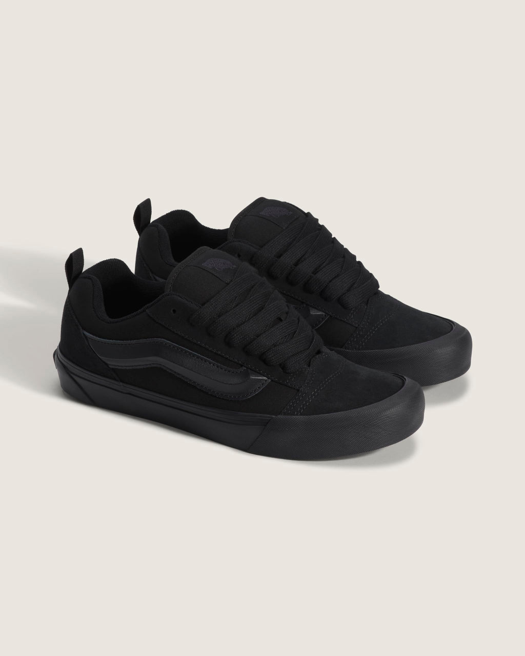 Vans Kids' Knu Skool Shoe, Suede/Canvas Triple Black, 9