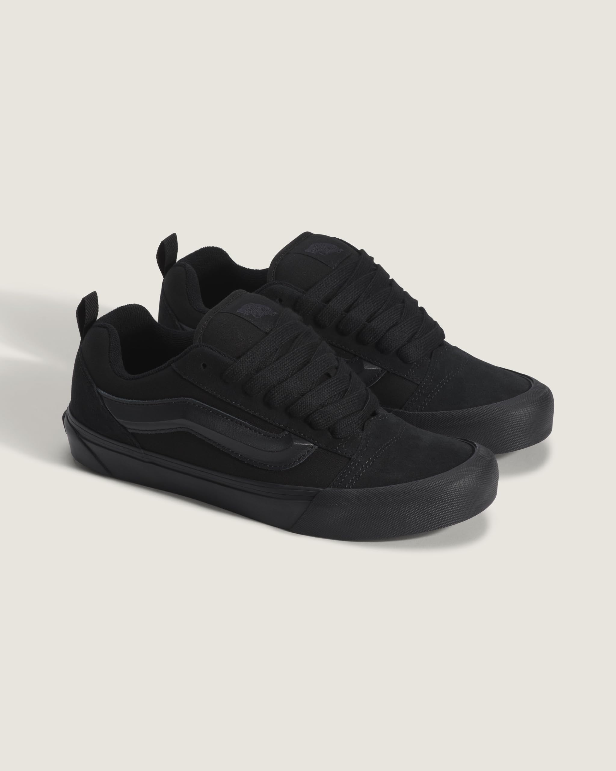 Vans Kids' Knu Skool Shoe, Suede/Canvas Triple Black, 9