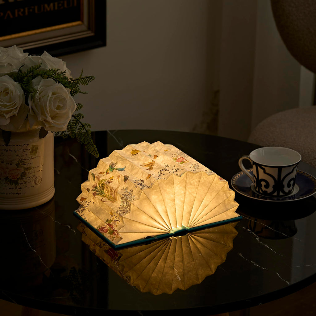 Uniwolk Flower Book Lamp – Foldable LED Desk Lamp, Blue