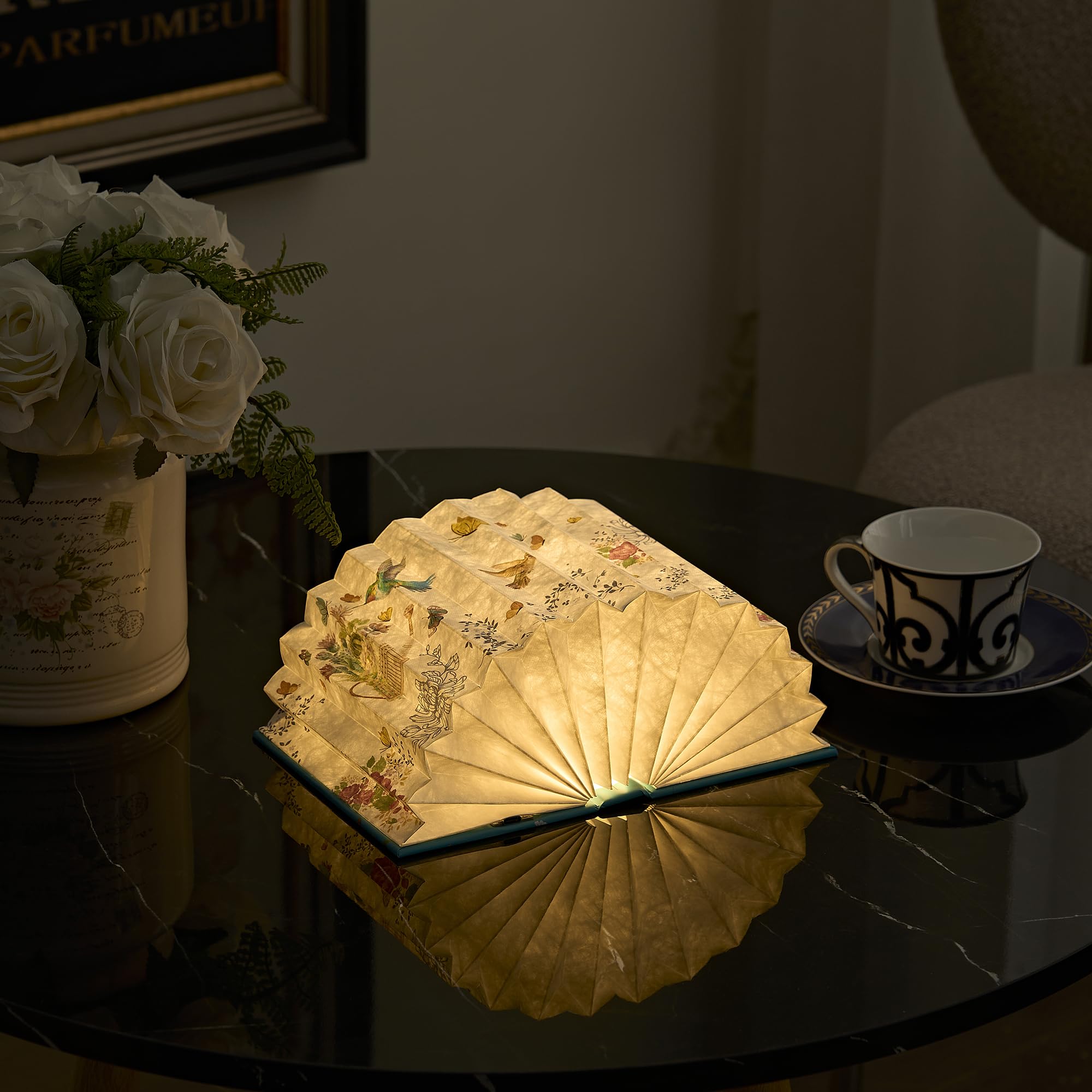 Uniwolk Flower Book Lamp – Foldable LED Desk Lamp, Blue