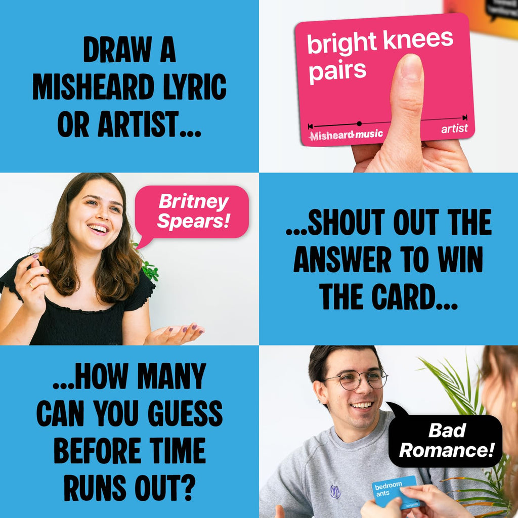 Misheard Music - Guess The Song Music Card Game for Family & Adults