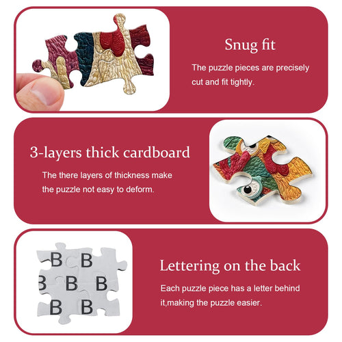 Chicken Puzzles for Adults 1000 Piece, PICKFORU Funny Chicken Jigsaw Puzzle, Garden Farm Flower Animal Rooster Themed, Patchwork Art Challenge Puzzle