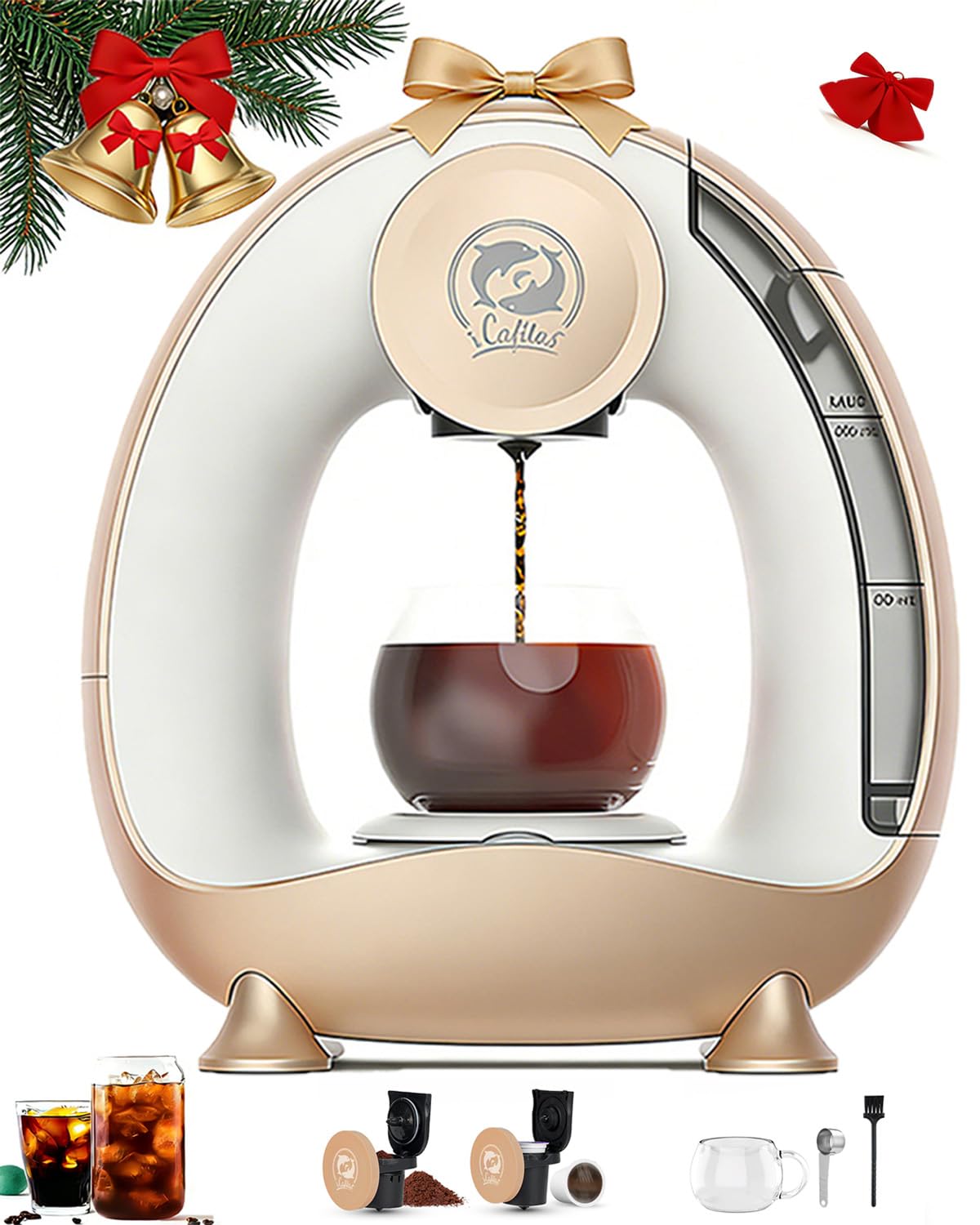 i Cafilas 2-in-1 Mini Single Serve Coffee Maker for K-Cup Pods & Grounds
