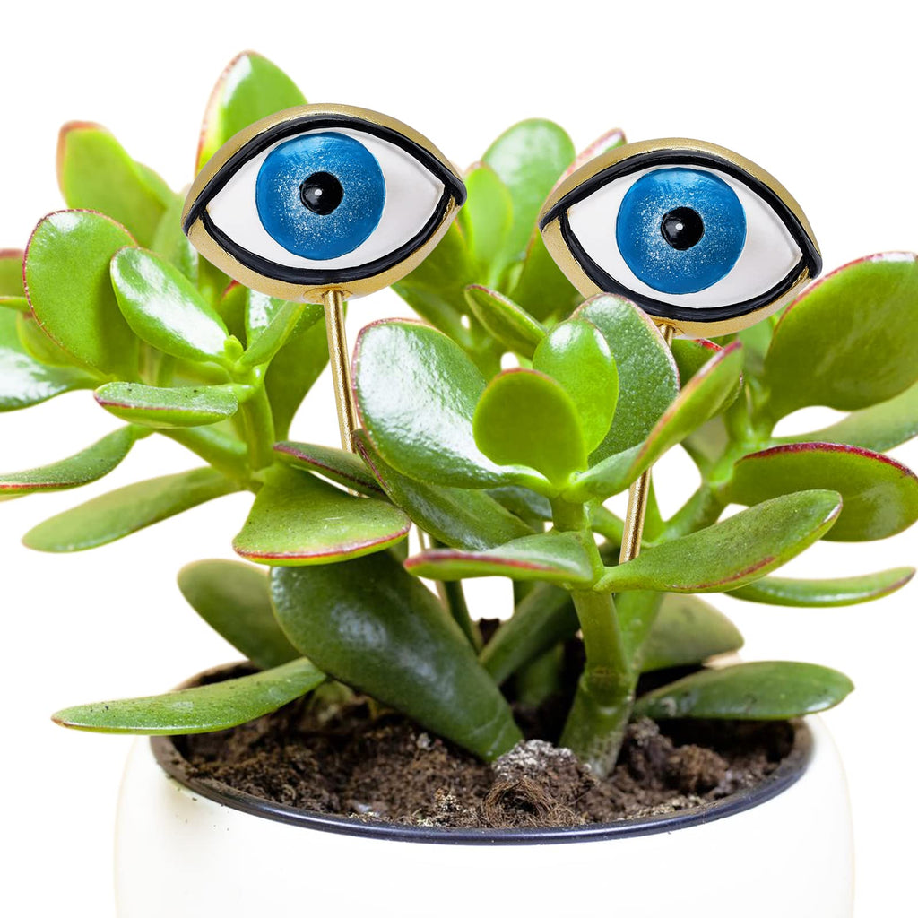 Tuitessine Resin Plant Eyes Stakes Set of 2, Eyeball Garden Plant Accessory, Evil Eye Plant Picks, Indoor Outdoor Plant Pot Decoration, Plant Lover, Plant Mom, Plant Lady Idea