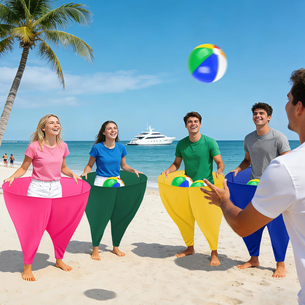 WUPIOS Granny Pants Game for Adults, 4Pcs Granny Pants Yard Game Set with 4 Giant Pants, 16 Bouncy Balls and 2 Air Pumps, Hilarious Outdoor Tossing Games for Family Reunion Party Backyard Games