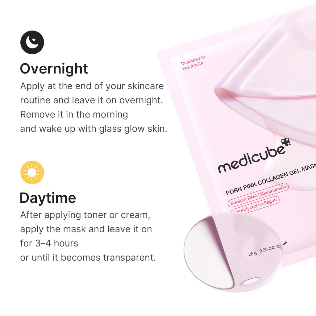 medicube Jelly Gel Mask with Salmon DNA PDRN Pink Collagen, 4EA