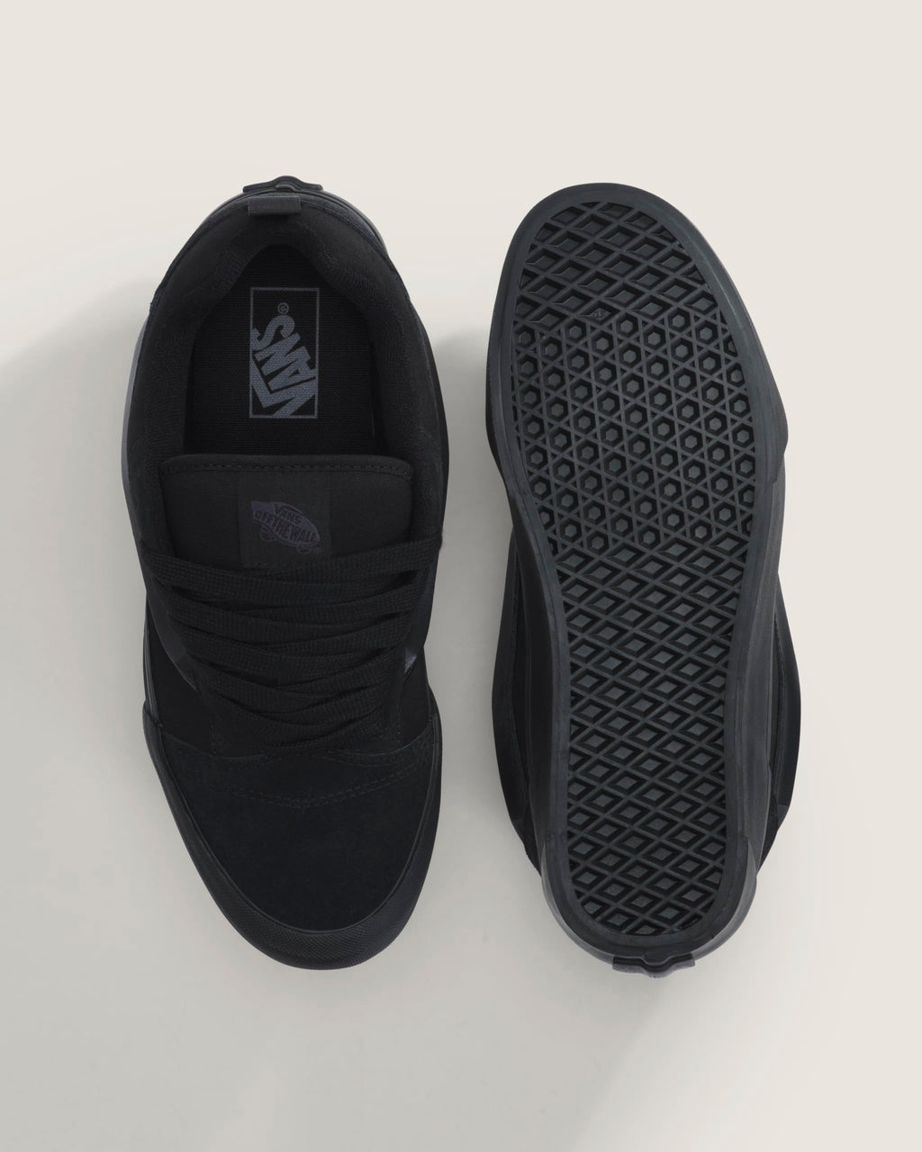 Vans Kids' Knu Skool Shoe, Suede/Canvas Triple Black, 9