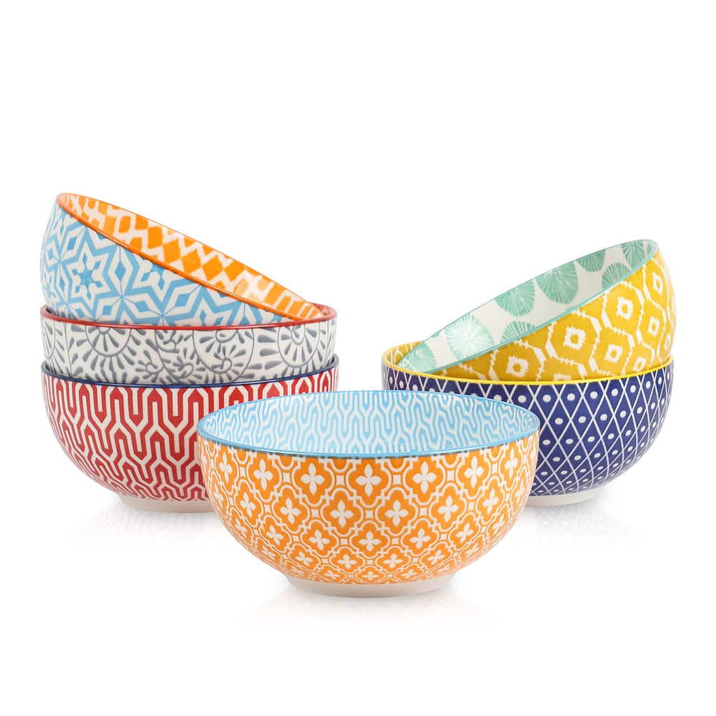 Selamica Ceramic Cereal Bowls Set of 6, 24 Oz Deep Soup Bowls for Kitchen