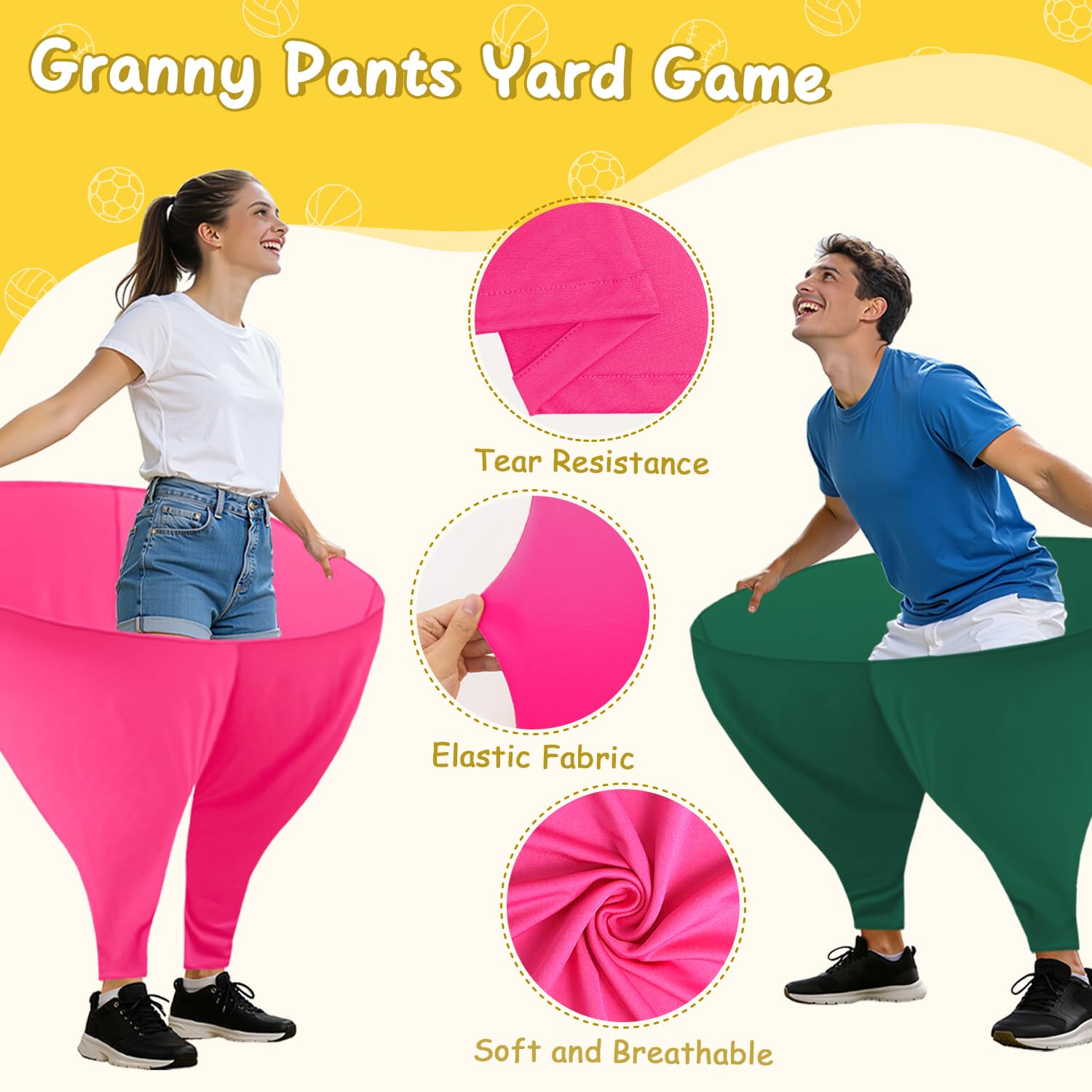 WUPIOS Granny Pants Game for Adults, 4Pcs Granny Pants Yard Game Set with 4 Giant Pants, 16 Bouncy Balls and 2 Air Pumps, Hilarious Outdoor Tossing Games for Family Reunion Party Backyard Games