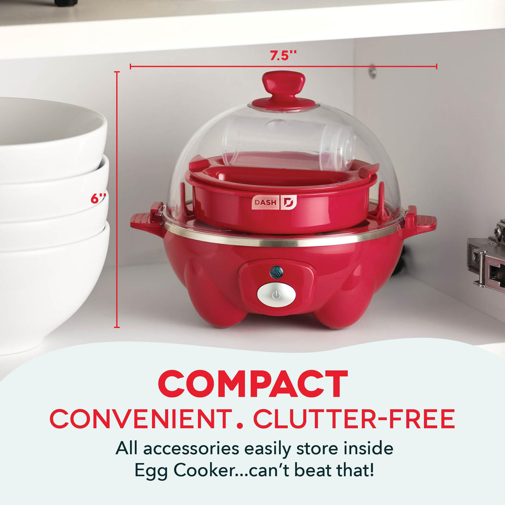 Dash Rapid Egg Cooker – 7 Eggs, Red