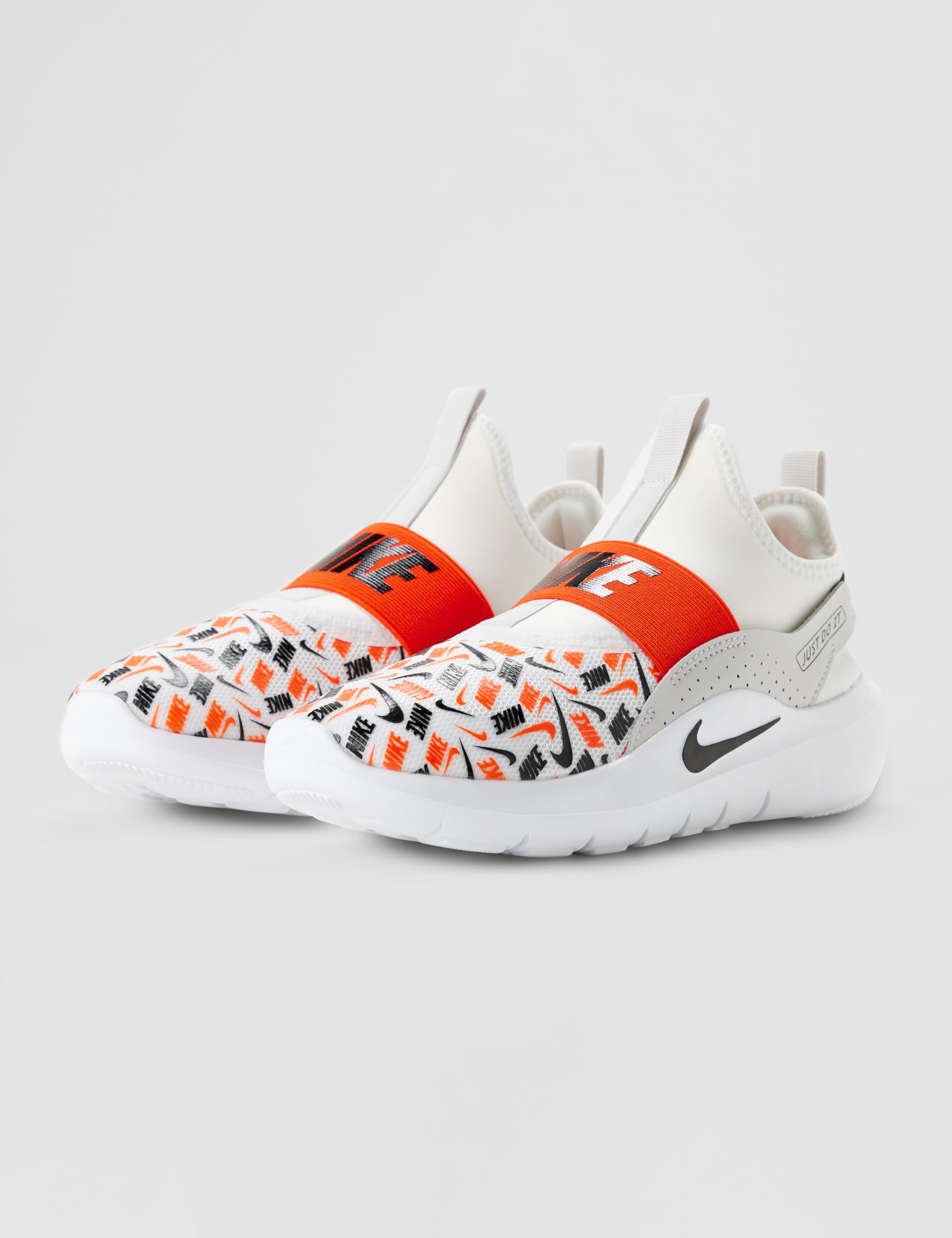 Nike Kid's Flex Runner 4 AOP, White/Black-Safety Orange-Vast Grey, 6Y