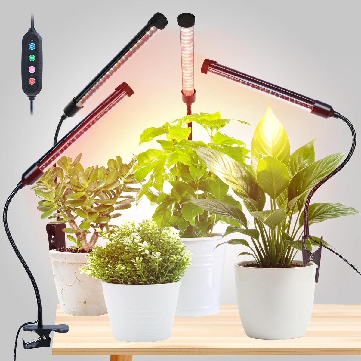 Game Changer! FECiDA 2026 4Pack Clip on Grow Lights for Single Pot Plant