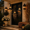 Lighted Witch Hat Hanging Chime, LED Halloween Hanging Decor，4 Pack