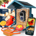 Bird Feeder with Camera Solar Powered 2K Video with 32GB Card Auto Capture