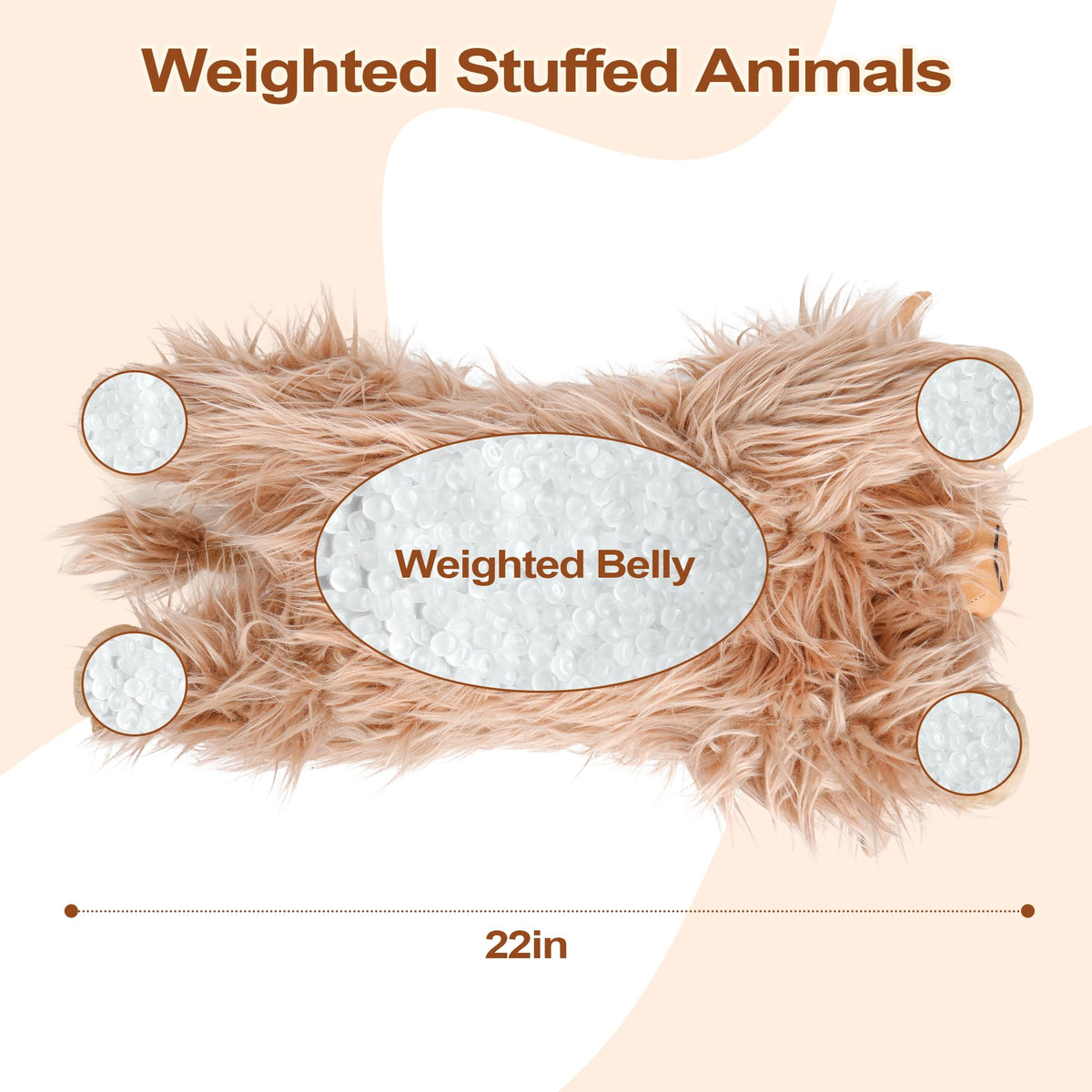 JellyMallow Highland Cow Weighted Stuffed Animals 22in Cow Plush 5lbs