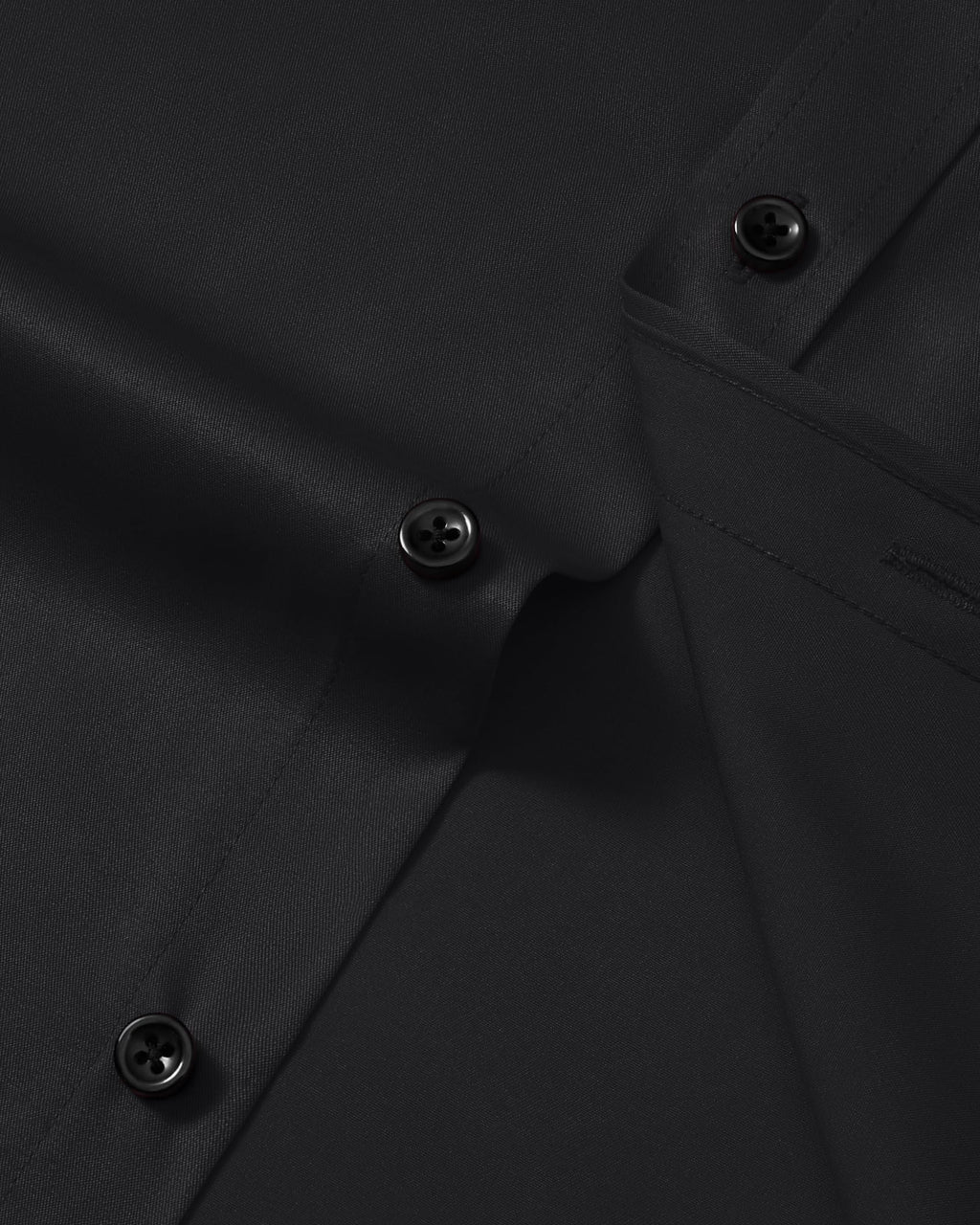 ROUWELL Black Button Up Shirt Men Long Sleeve Non Iron Wrinkle Free Stretch Business Formal Work Dress Shirts M