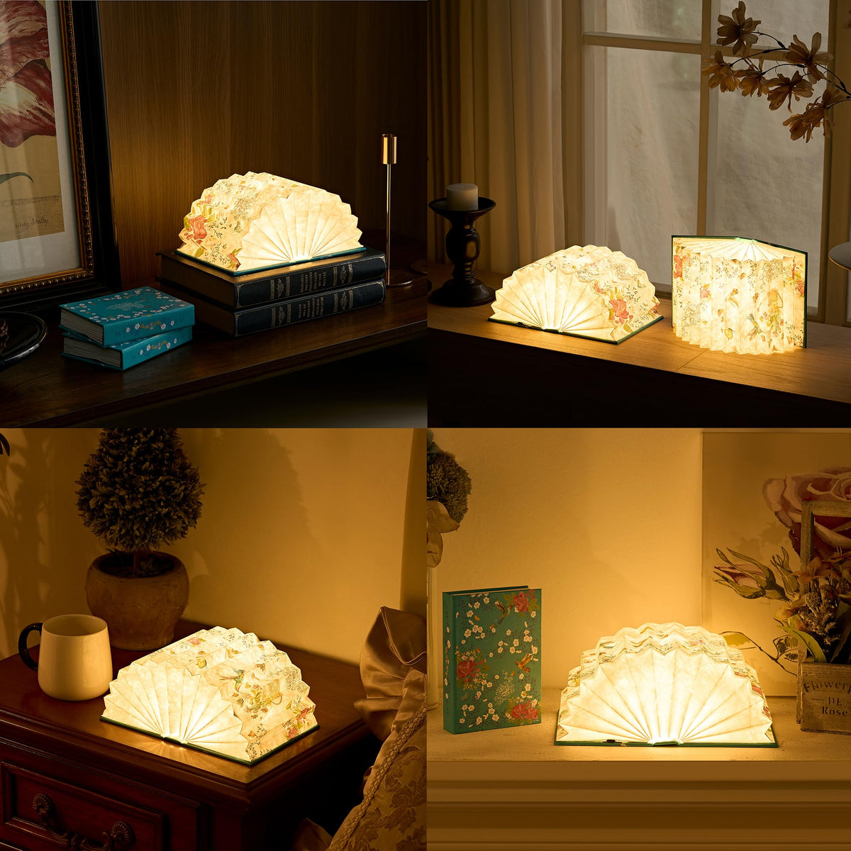 Uniwolk Flower Book Lamp – Foldable LED Desk Lamp, Blue