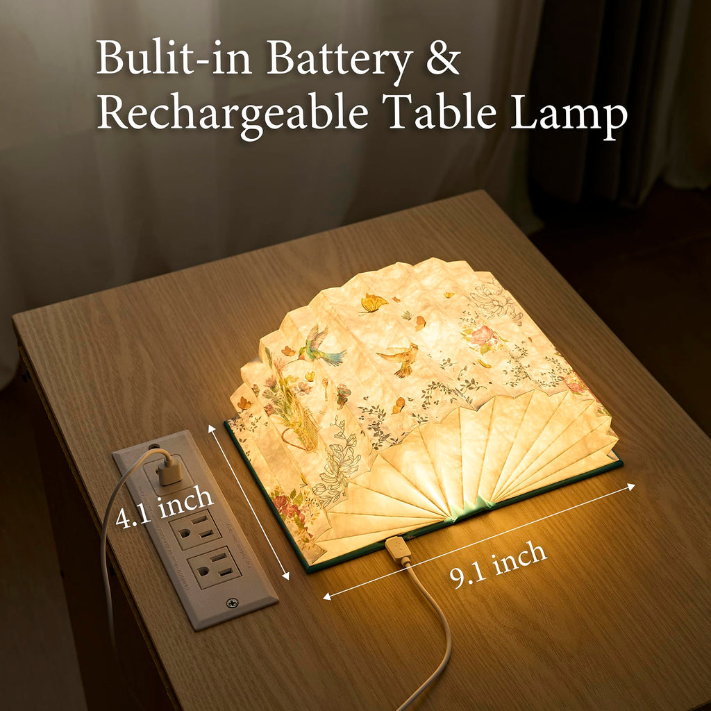 Uniwolk Flower Book Lamp – Foldable LED Desk Lamp, Blue