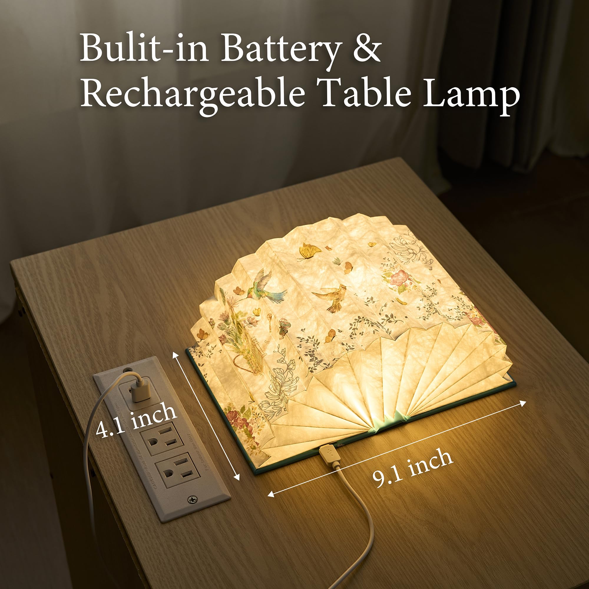 Uniwolk Flower Book Lamp – Foldable LED Desk Lamp, Blue