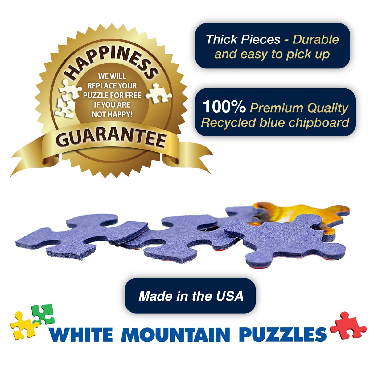 White Mountain 1000 Piece Jigsaw Puzzle 80's Unique, I Love The 1980's