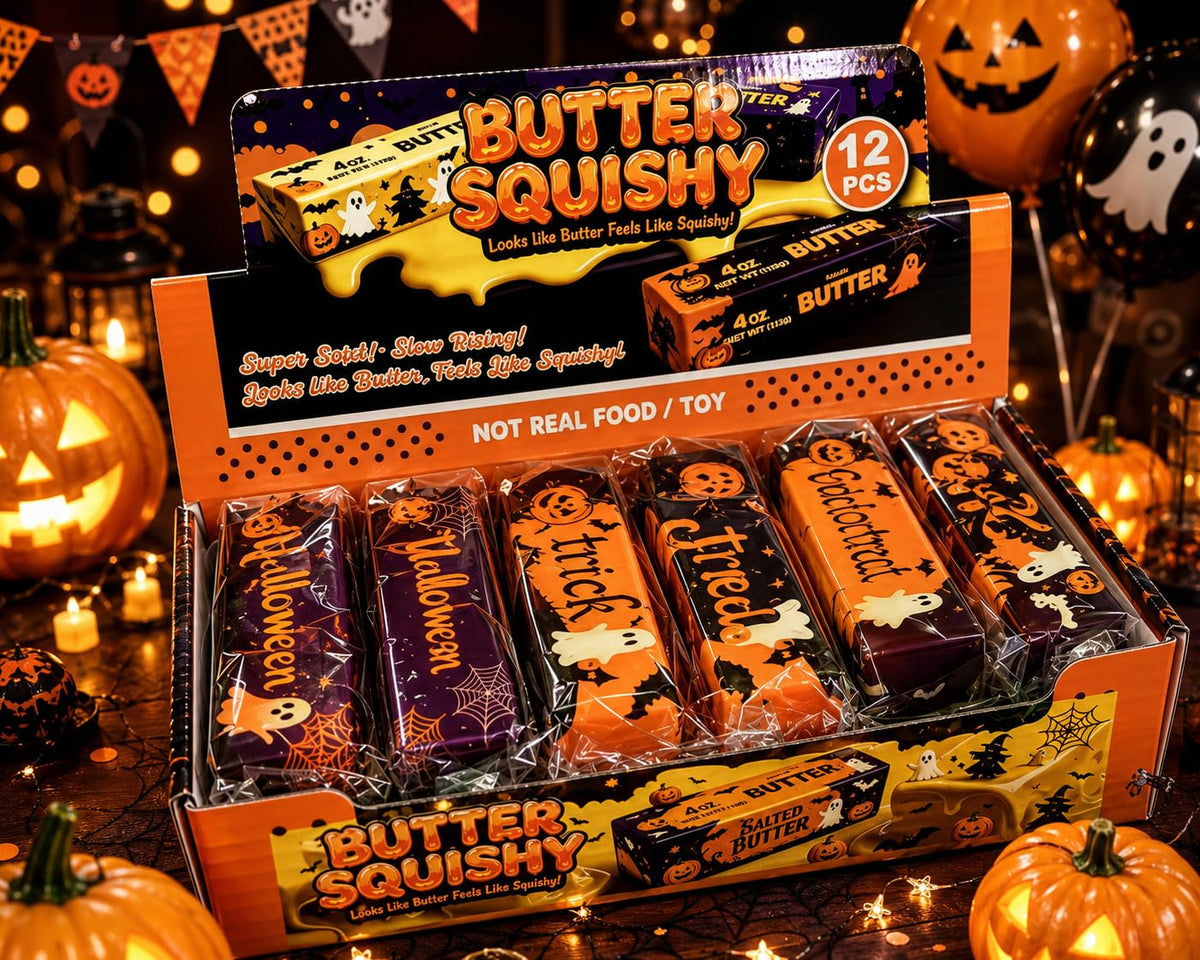 12Pcs Halloween Squishy Butter Stick Ghost Set Slow Rising Squeeze Toy