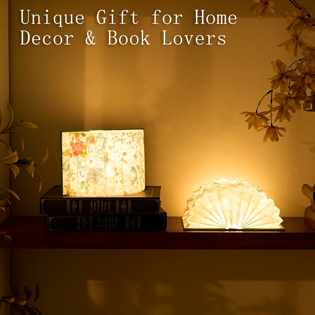 Uniwolk Flower Book Lamp – Foldable LED Desk Lamp, Blue