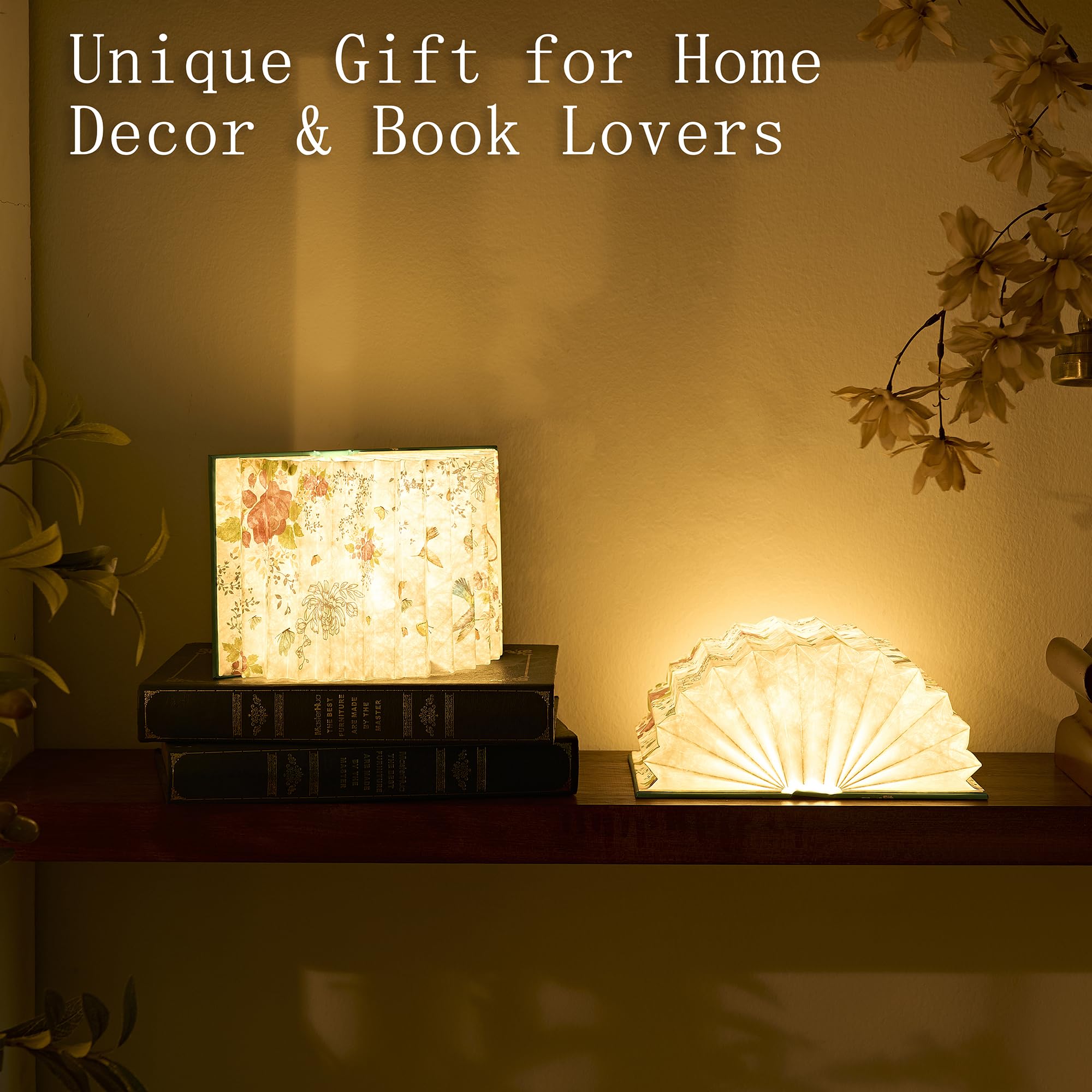 Uniwolk Flower Book Lamp – Foldable LED Desk Lamp, Blue