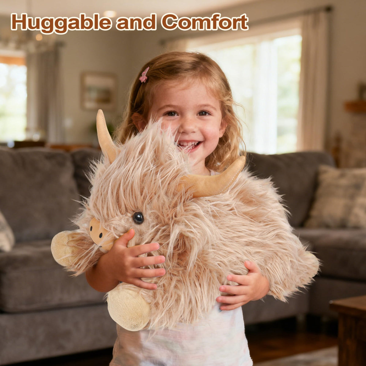 JellyMallow Highland Cow Weighted Stuffed Animals 22in Cow Plush 5lbs