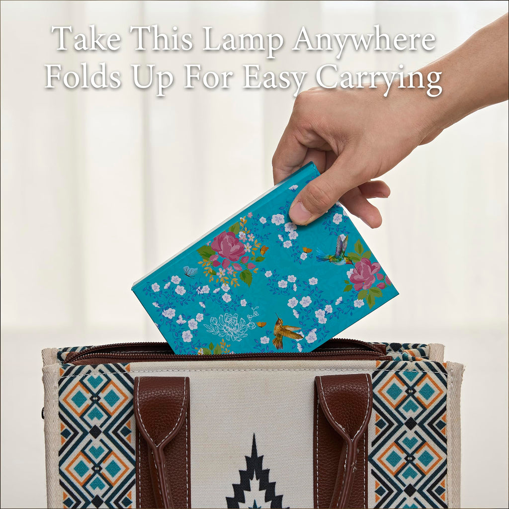 Uniwolk Flower Book Lamp – Foldable LED Desk Lamp, Blue