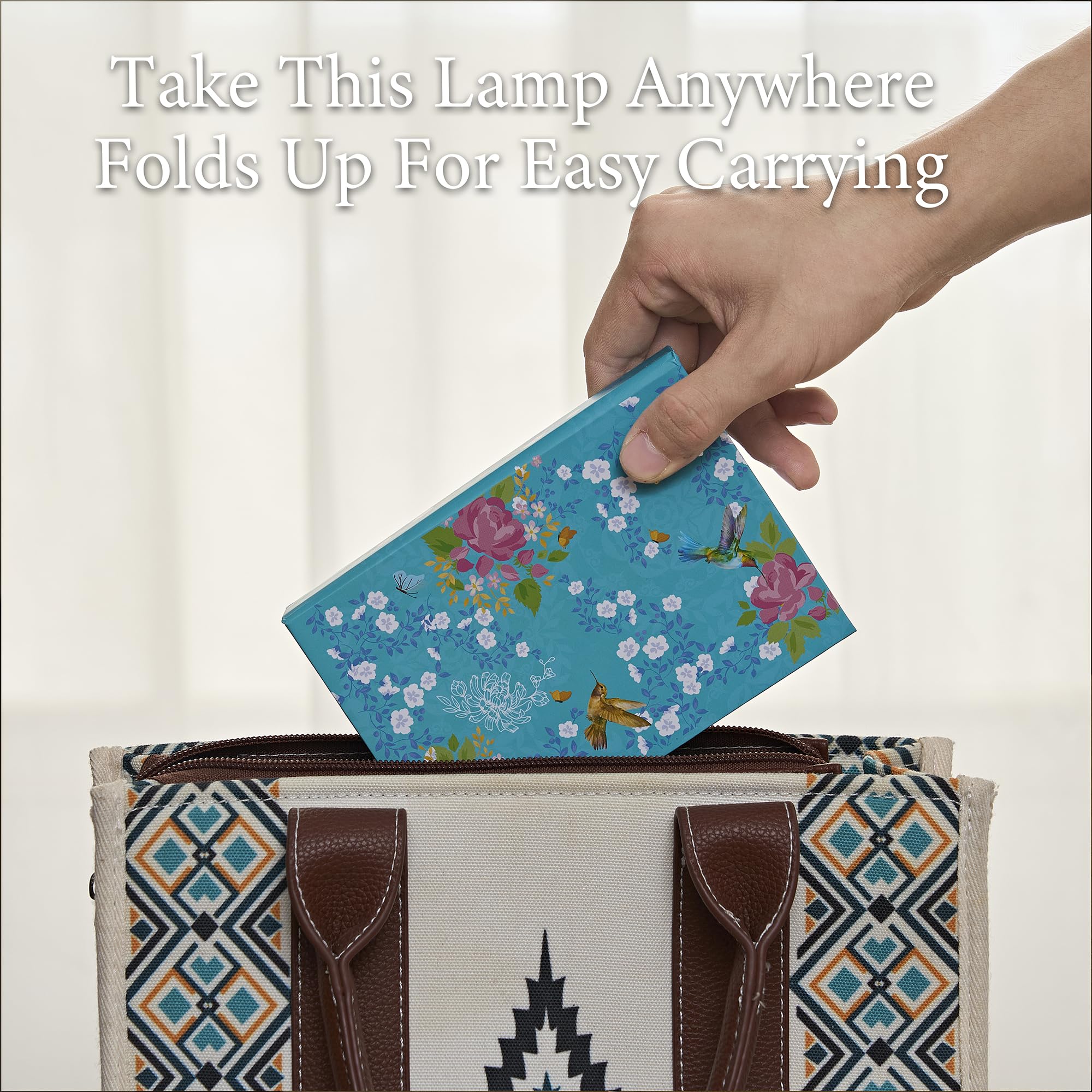 Uniwolk Flower Book Lamp – Foldable LED Desk Lamp, Blue