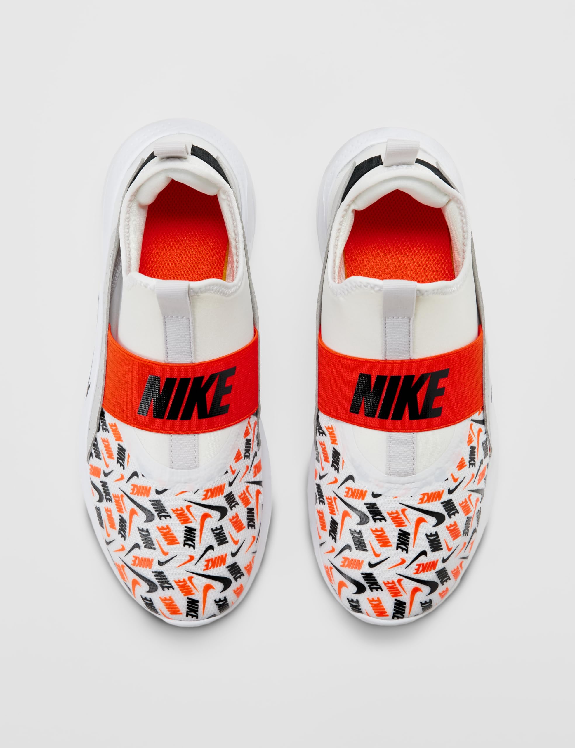 Nike Kid's Flex Runner 4 AOP, White/Black-Safety Orange-Vast Grey, 6Y