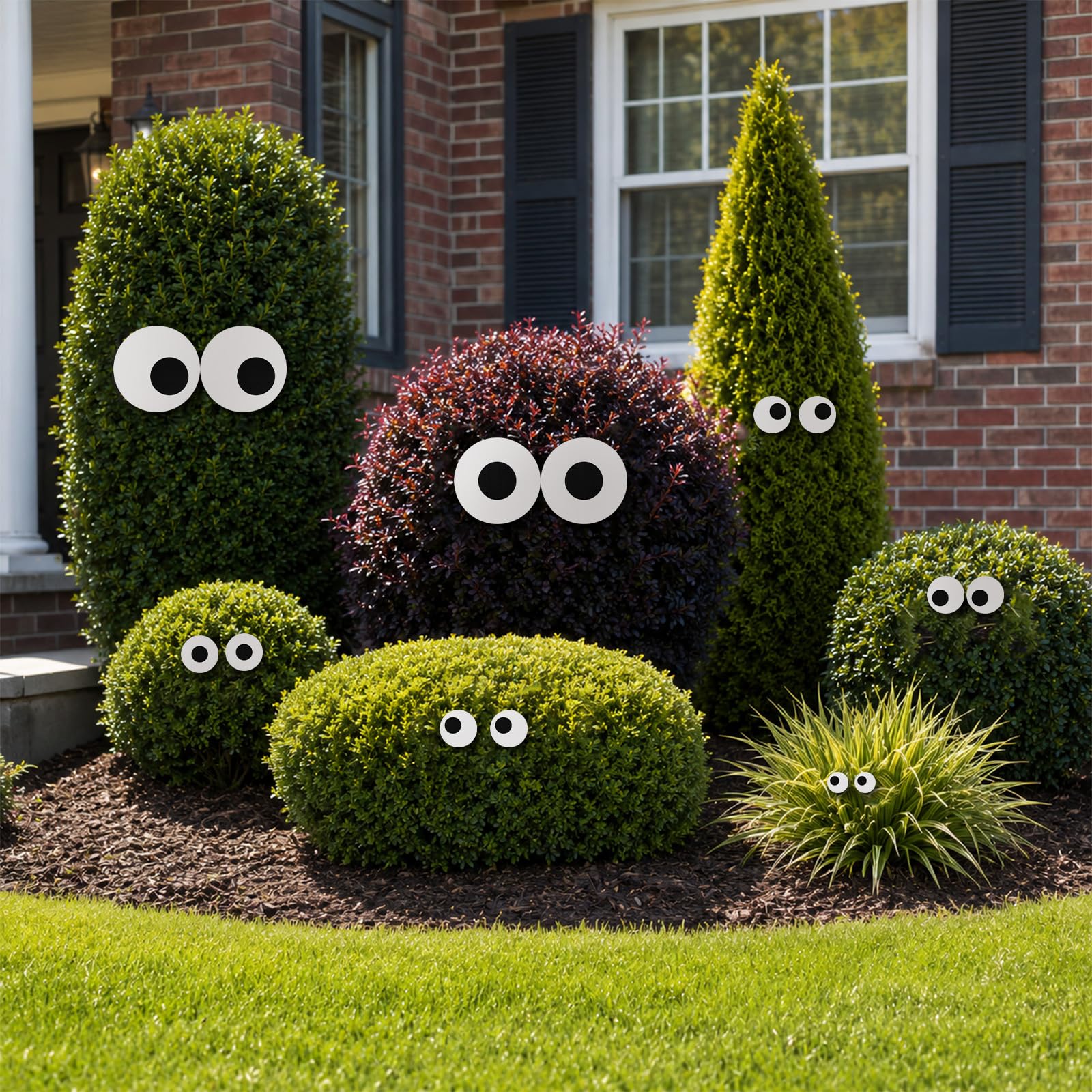Pinkunn 60 Pcs Halloween Bush Eyes Decorations Large Peeking Monster Eyes