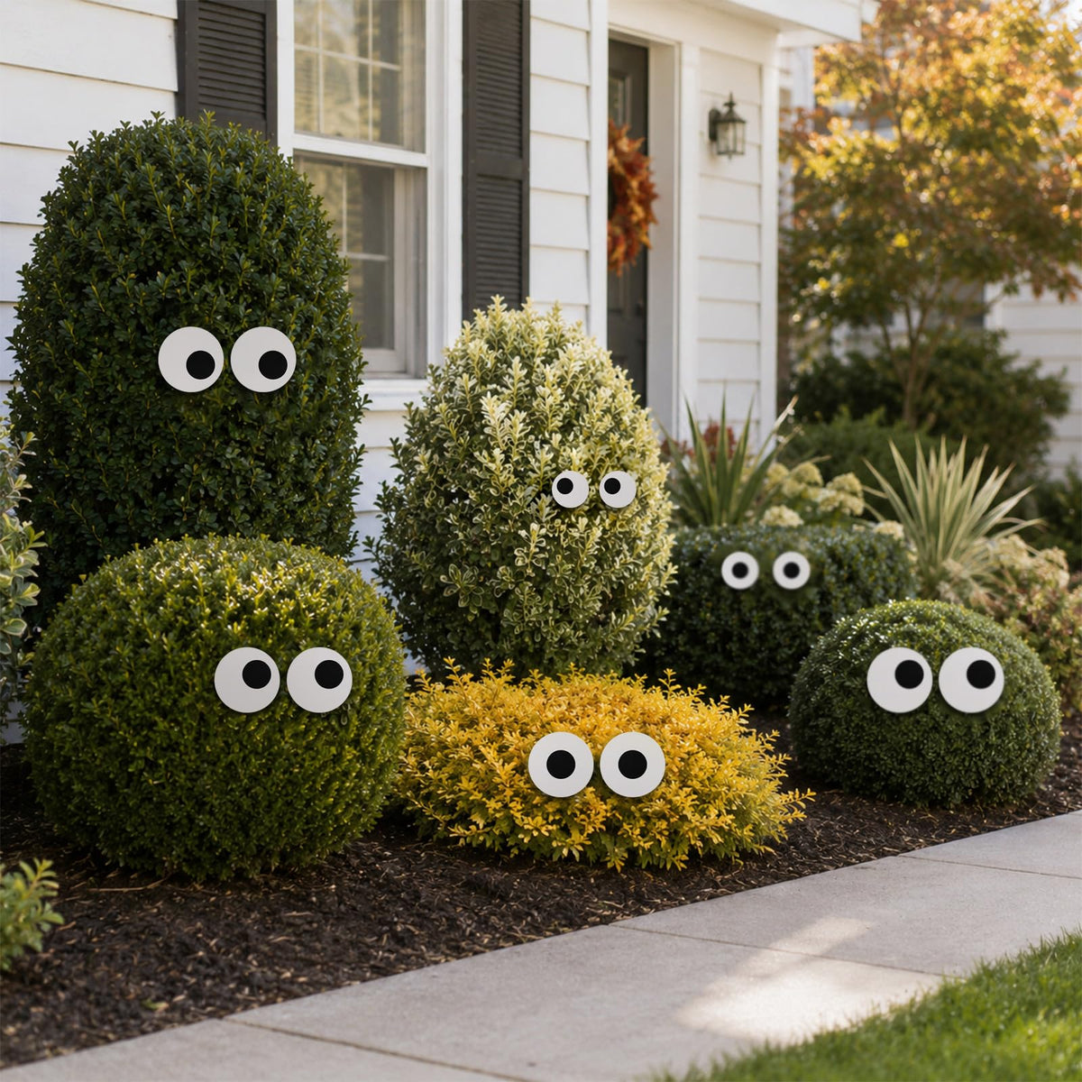 Pinkunn 60 Pcs Halloween Bush Eyes Decorations Large Peeking Monster Eyes