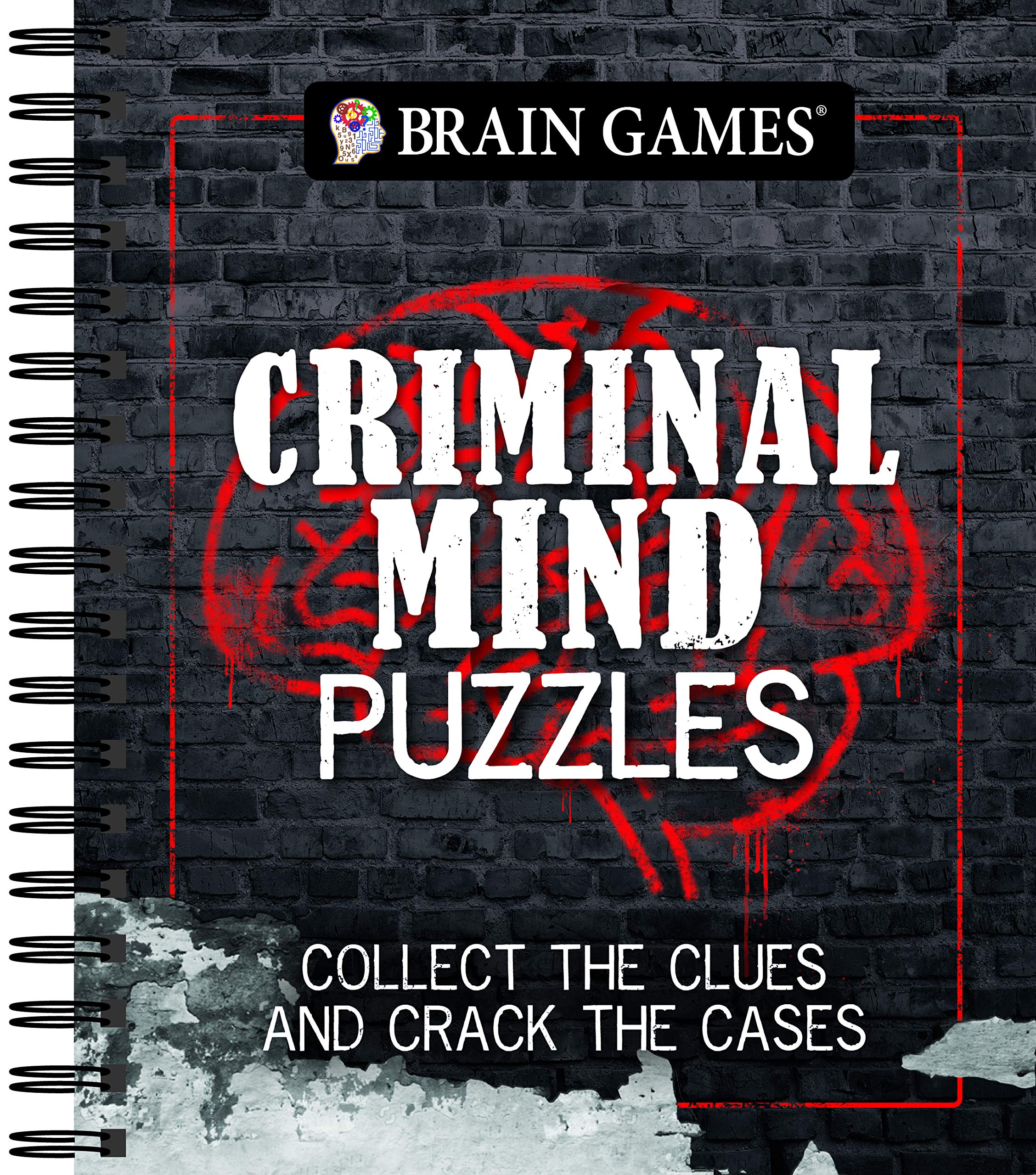Brain Games - Criminal Mind Puzzles: Crime-Themed Brain Teasers | Visual, Verbal, Memory & Logic Puzzles | Spiral Bound Activity Book for Adults & Teens