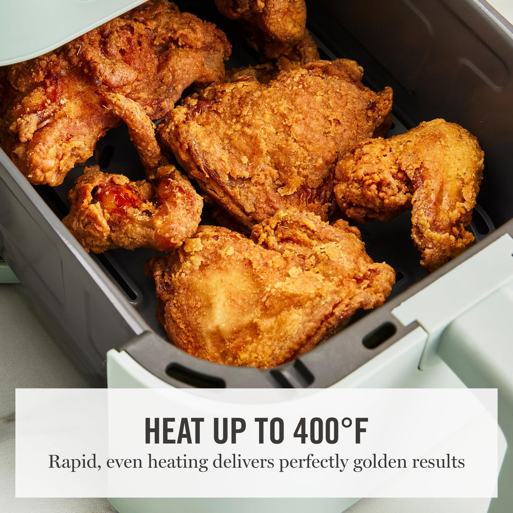 Martha Stewart 6-Quart Air Fryer, 6 Presets, Space Saving, Honeydew Sage
