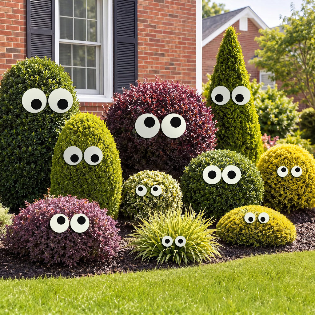 Pinkunn 60 Pcs Halloween Bush Eyes Decorations Large Peeking Monster Eyes